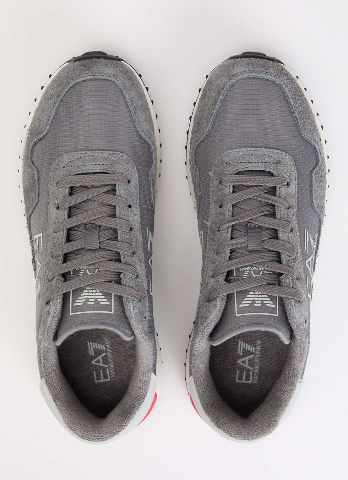 Armani Sneaker suède details en logo - detail 3 grijs