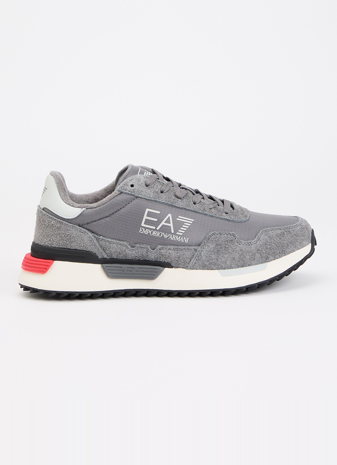 Armani Sneaker suède details en logo - voorkant grijs