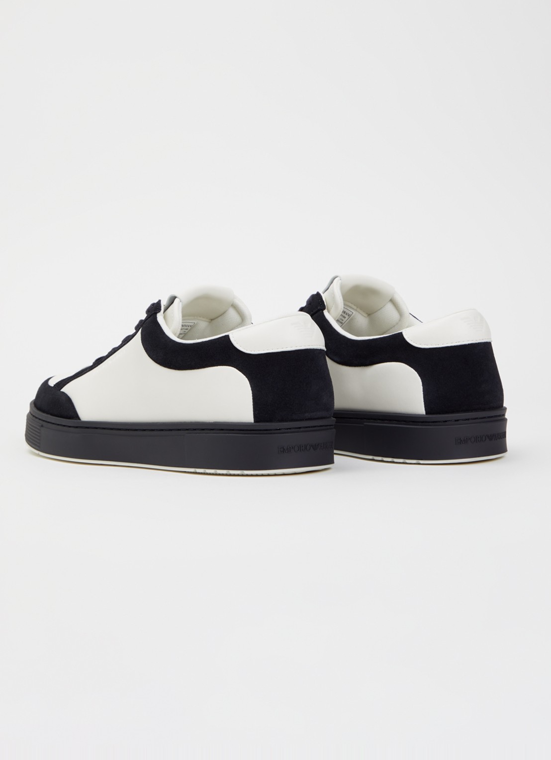 Armani Sneaker van leer met details van suède - achterkant 2 zwart