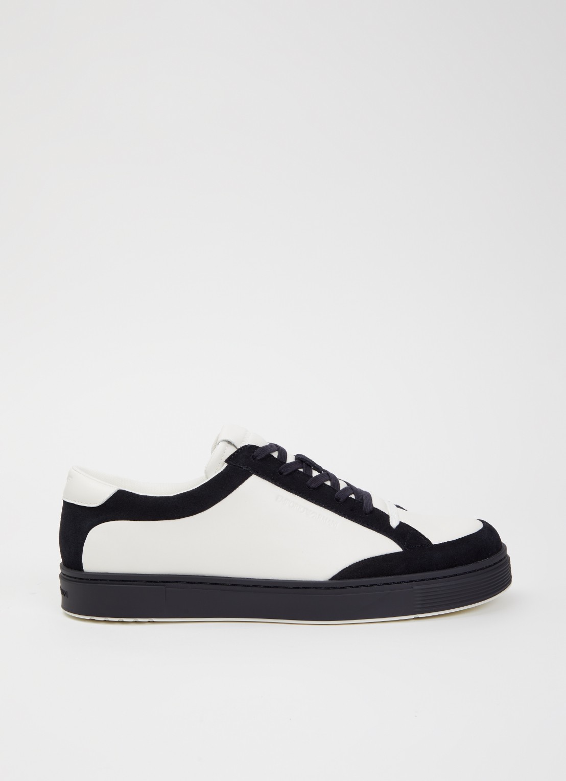Armani Sneaker van leer met details van suède - voorkant zwart