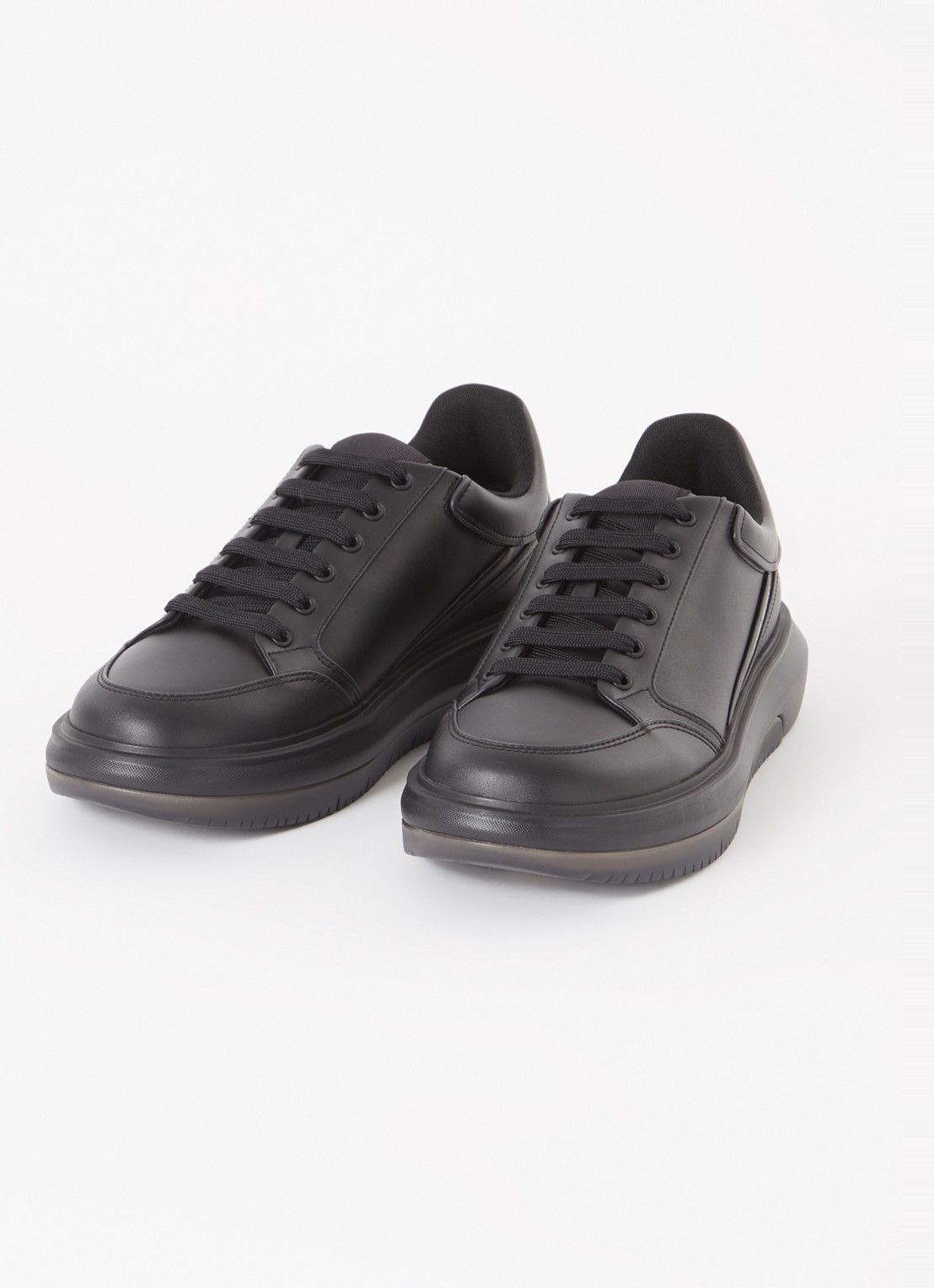 Armani Sneaker van leer met logo - detail 2 zwart