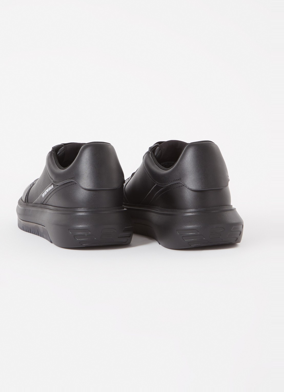 Armani Sneaker van leer met logo - detail 3 zwart