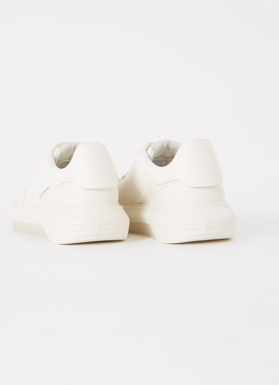 Armani Sneaker van leer met logo - detail 2 wit