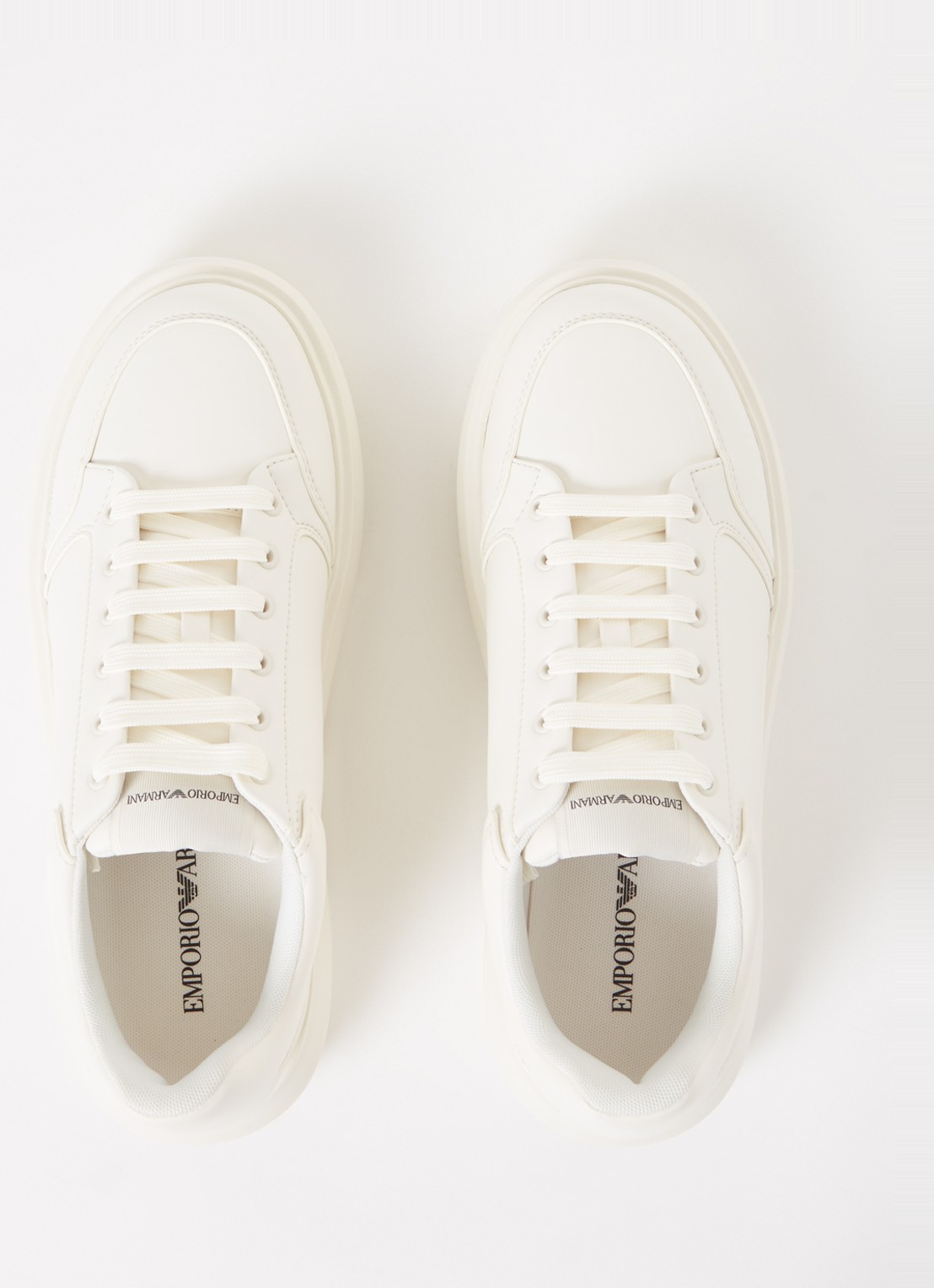 Armani Sneaker van leer met logo - detail 3 wit
