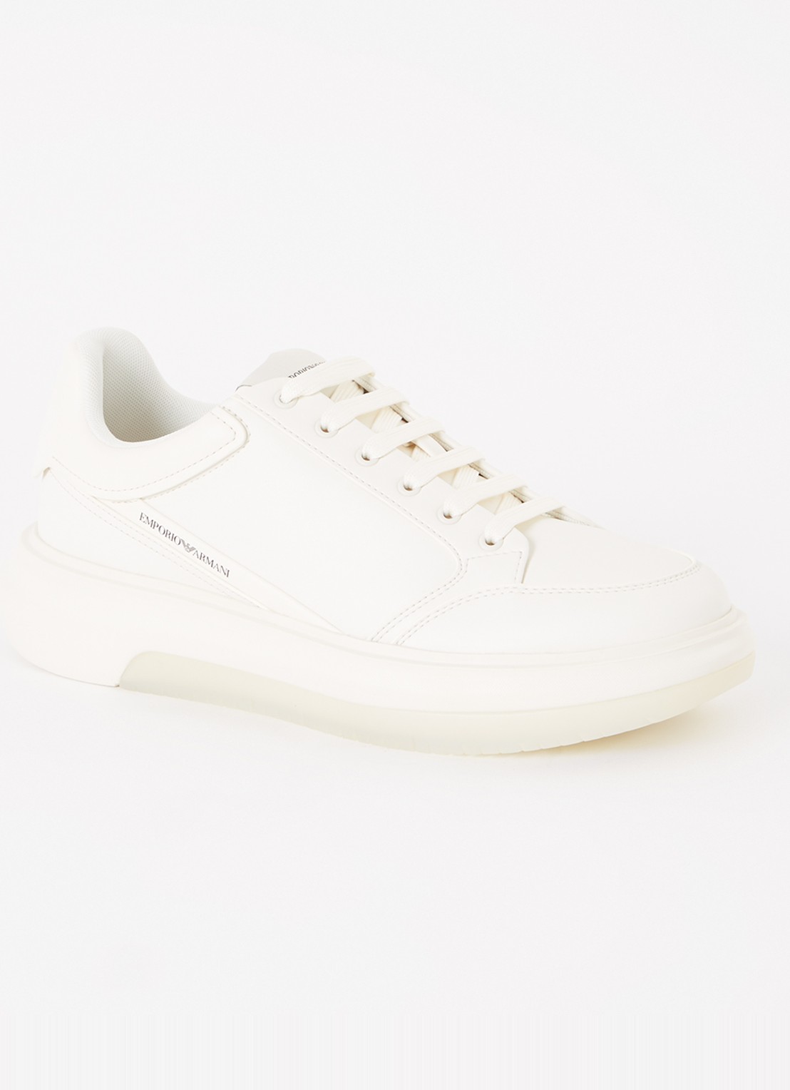 Armani Sneaker van leer met logo - voorkant 5 wit