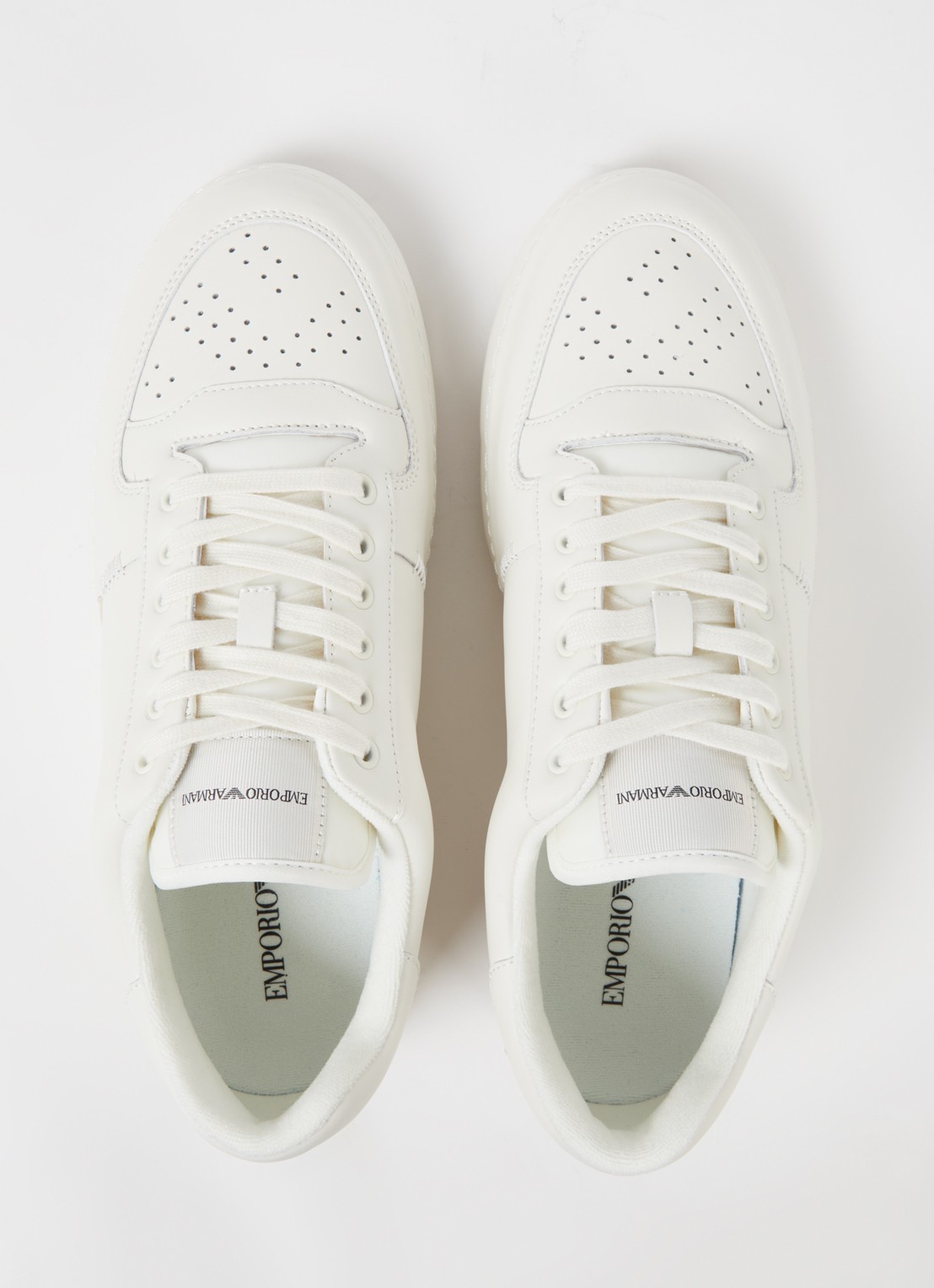 Armani Sneaker van leer met logo - detail 3 wit