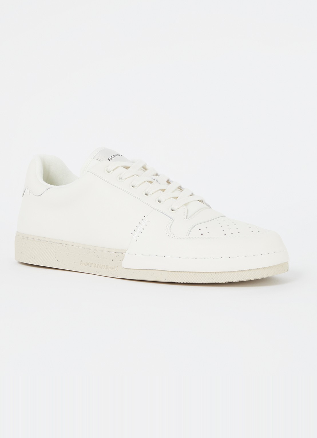Armani Sneaker van leer met logo - voorkant 5 wit