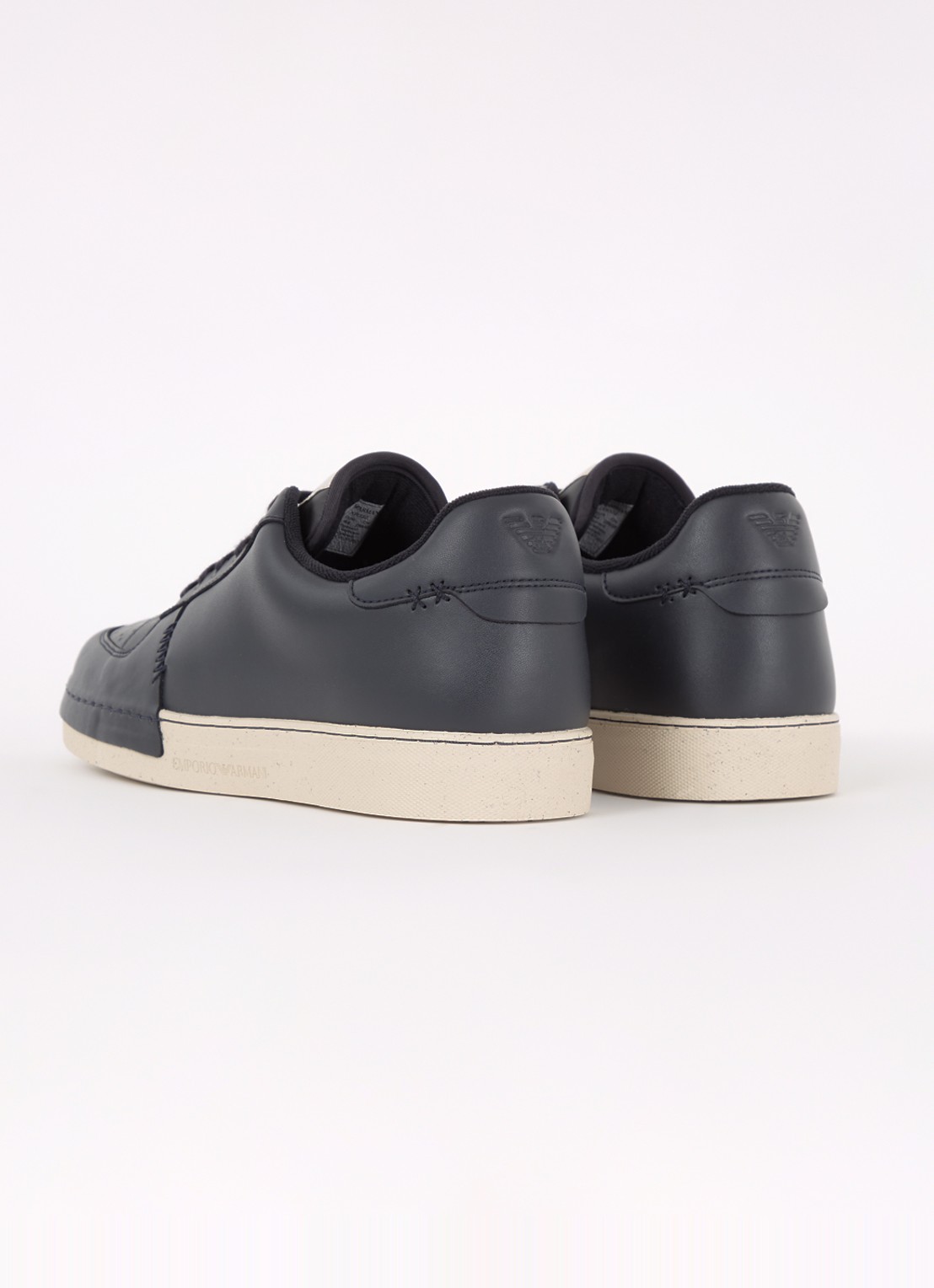 Armani Sneaker van leer met logo - achterkant zwart