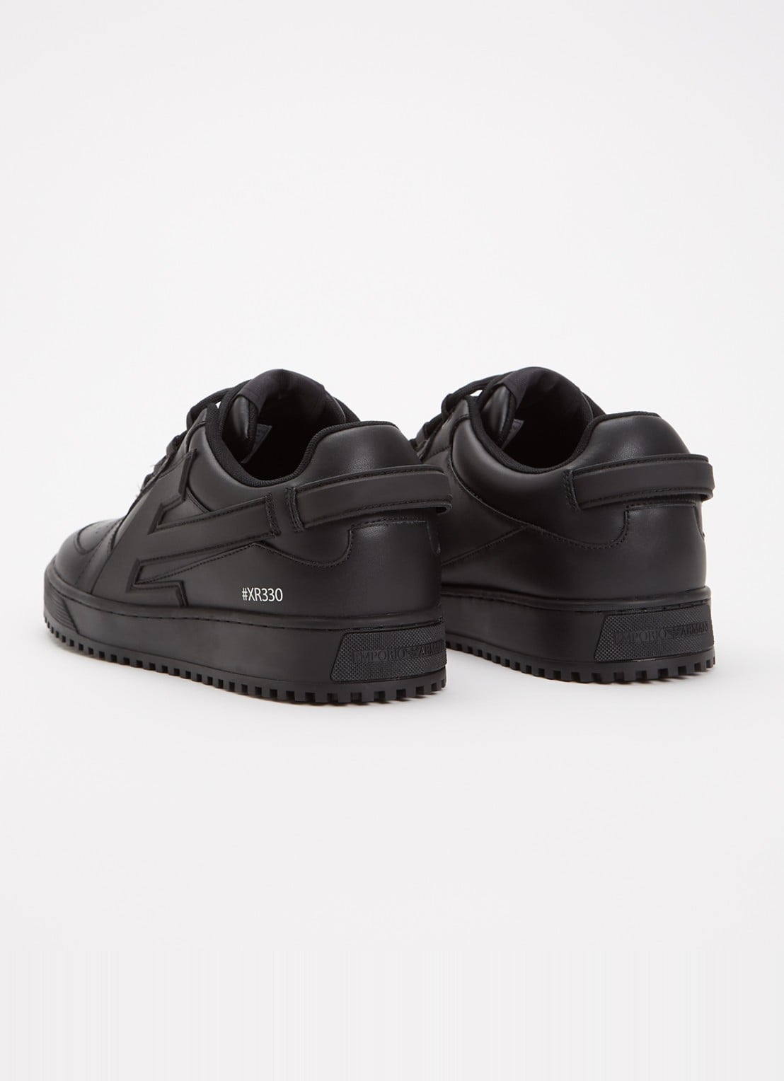Armani Sneaker van leer met logo - achterkant 5 zwart