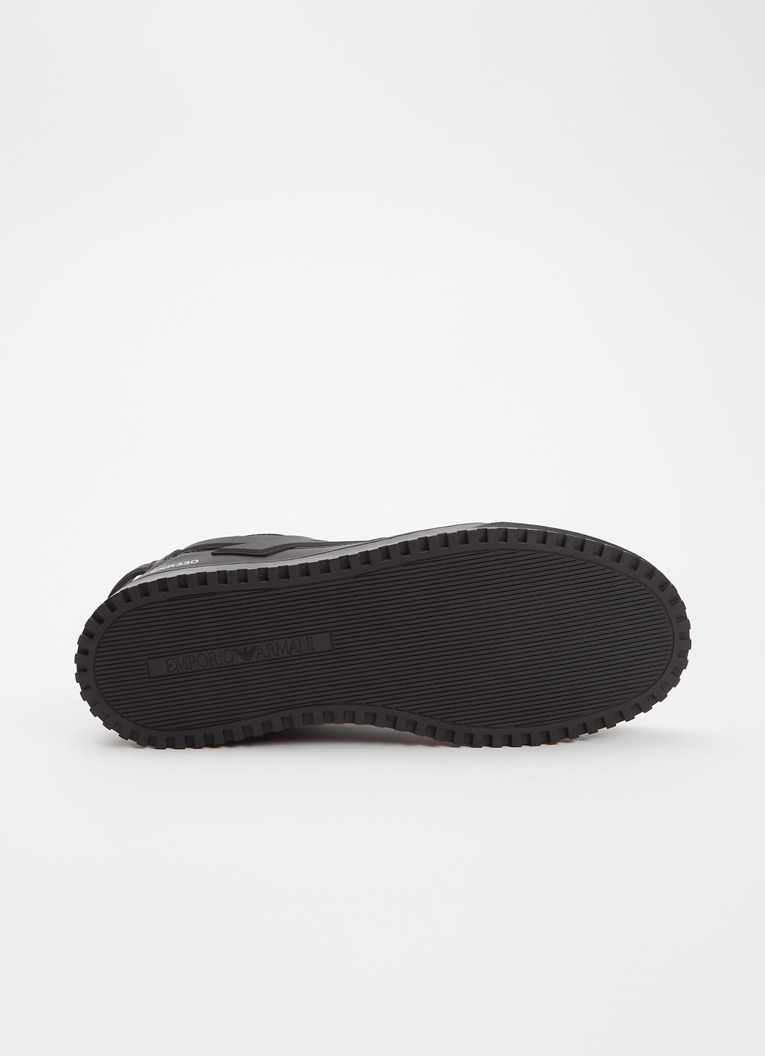 Armani Sneaker van leer met logo - detail 4 zwart