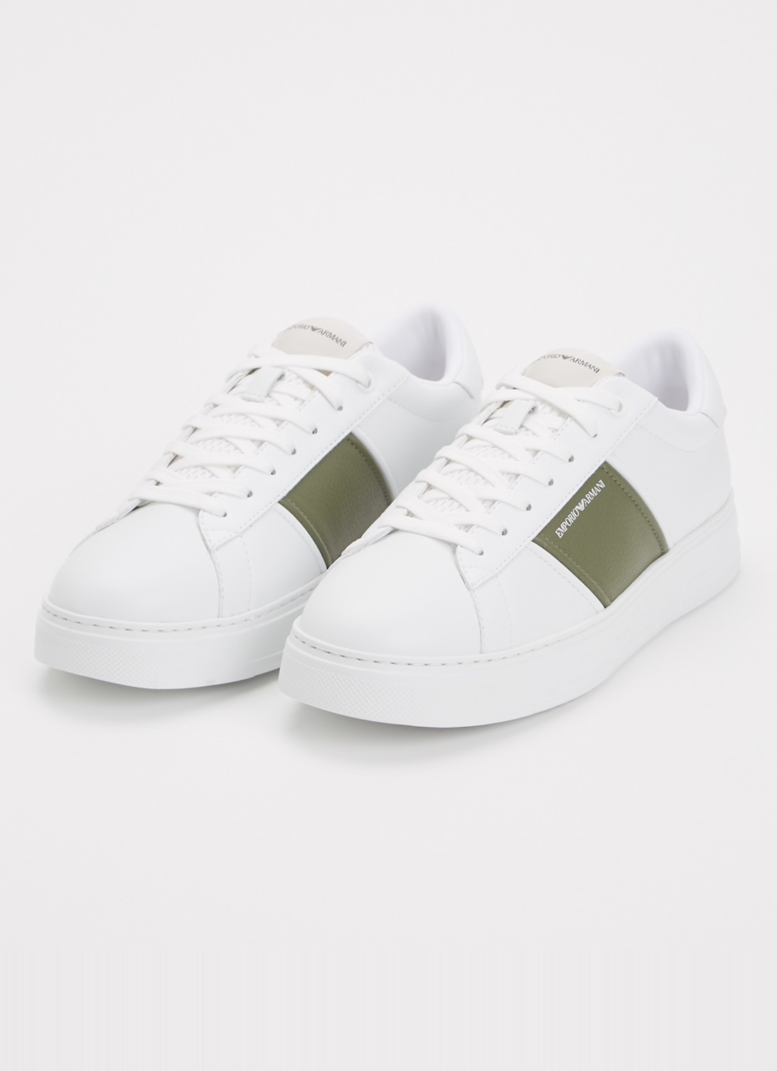 Armani Sneaker van leer met logo - detail 3 groen
