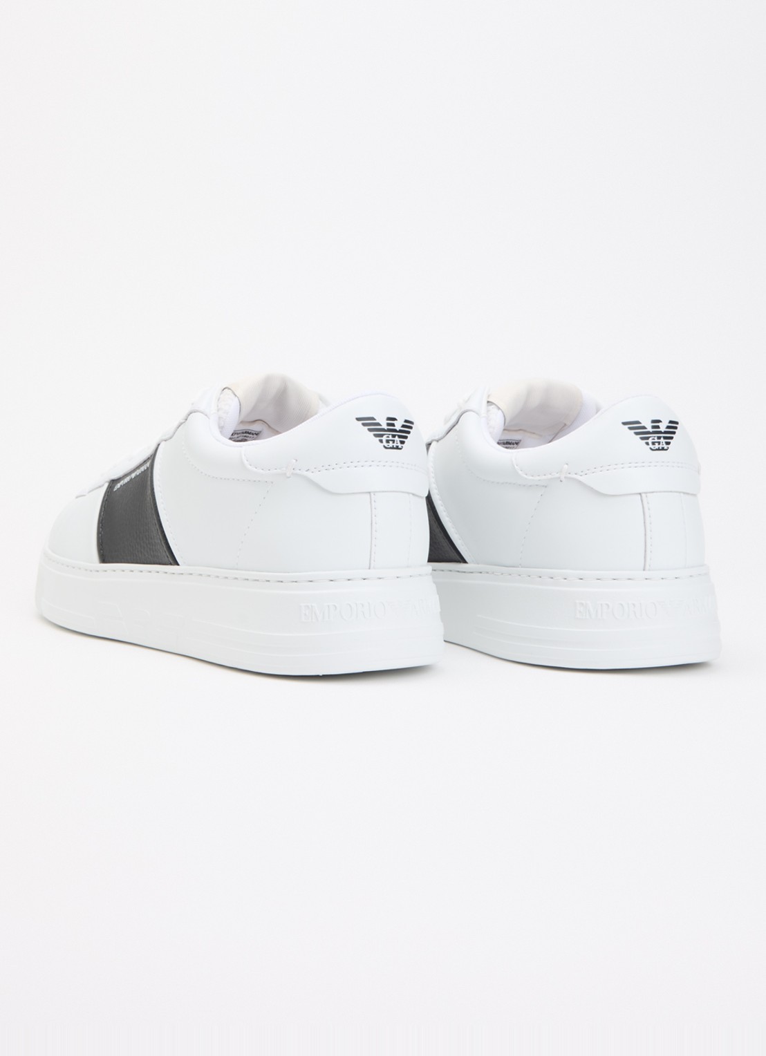 Armani Sneaker van leer met logo - achterkant 5 zwart
