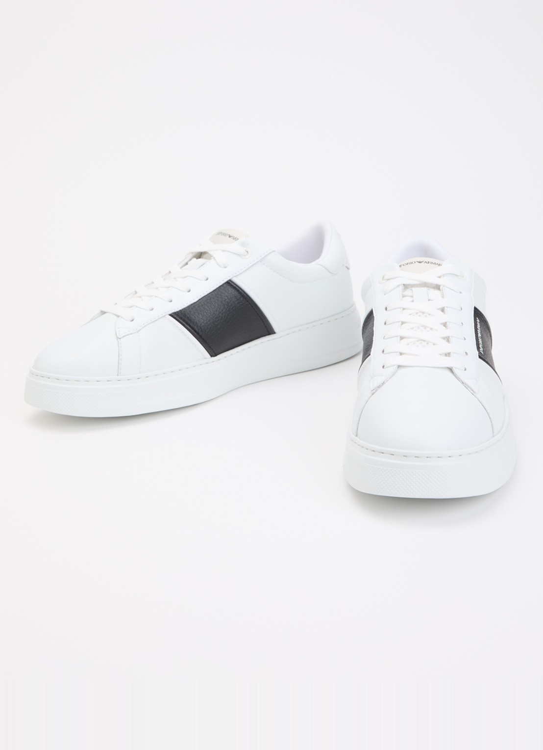 Armani Sneaker van leer met logo - detail 2 zwart