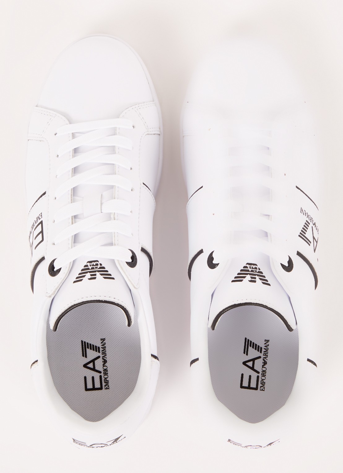 Armani Sneaker van leer met logo - detail 4 wit