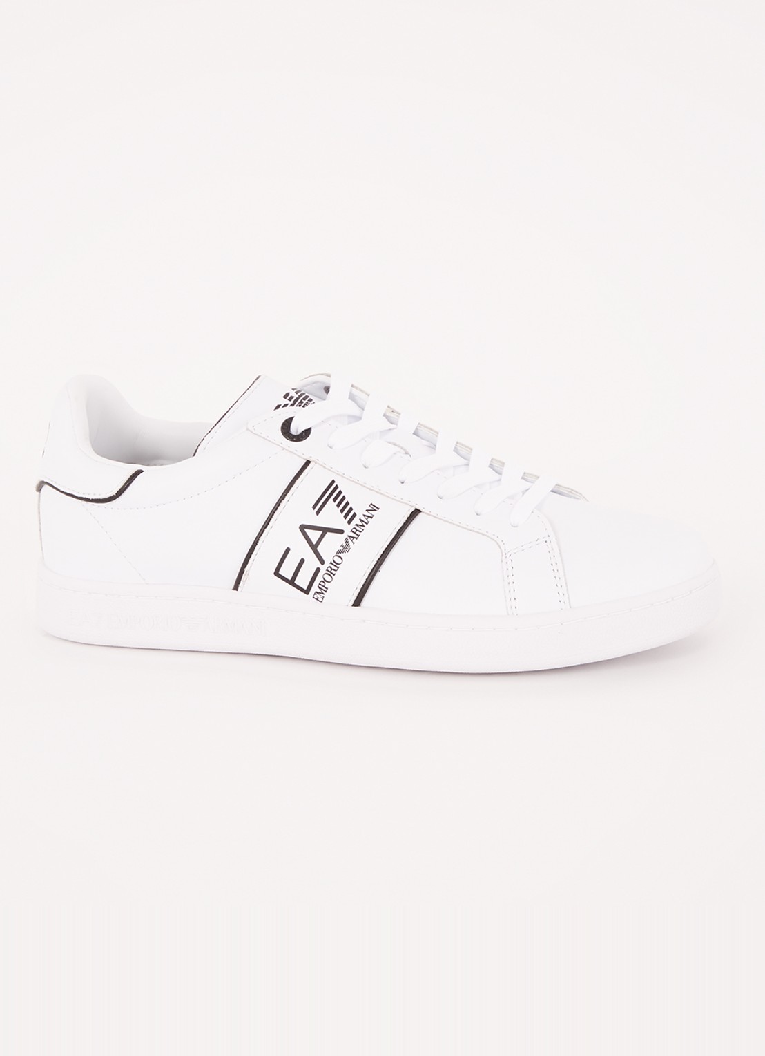 Armani Sneaker van leer met logo - voorkant 2 wit