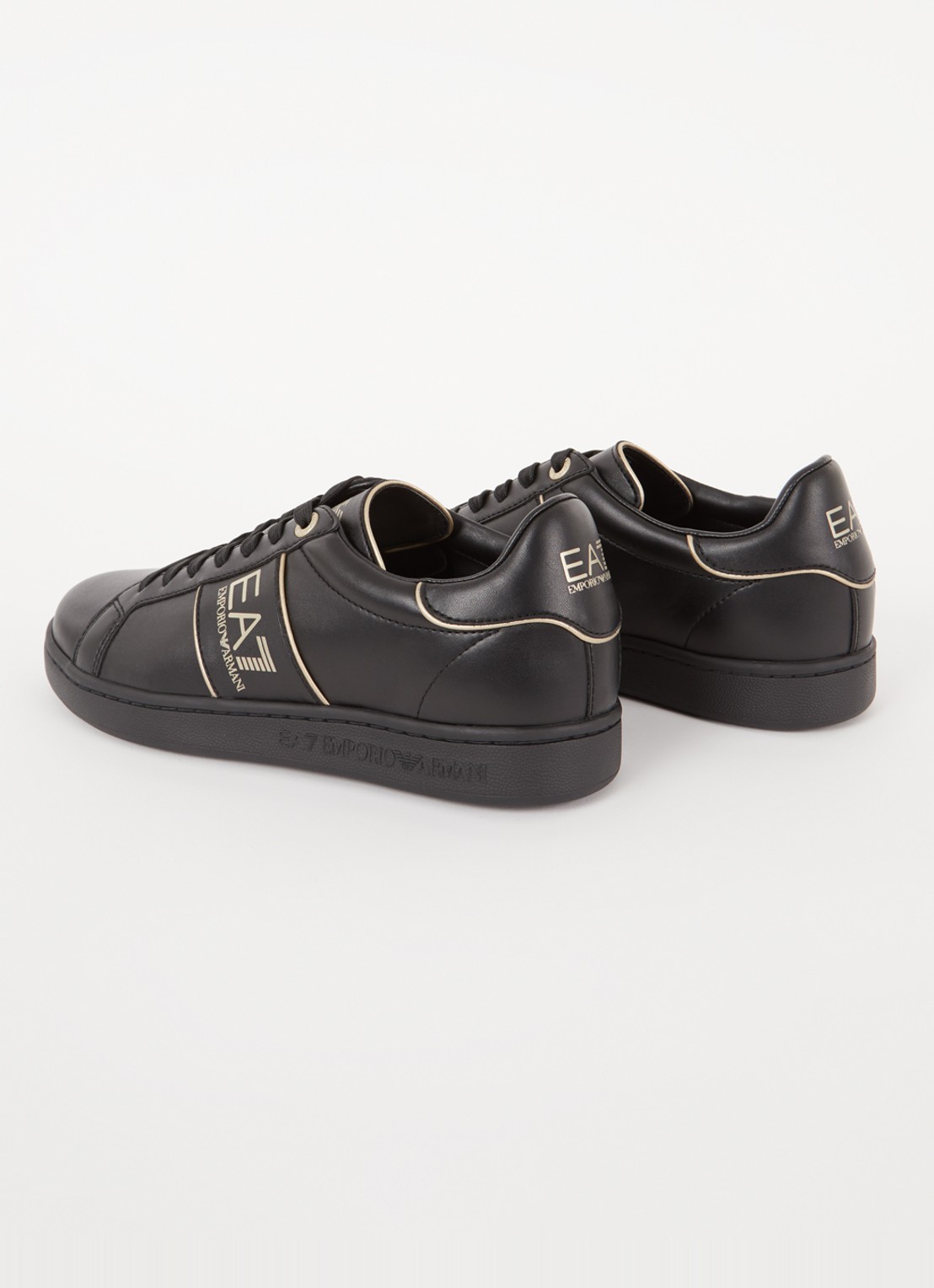 Armani Sneaker van leer met logo - achterkant 4 zwart