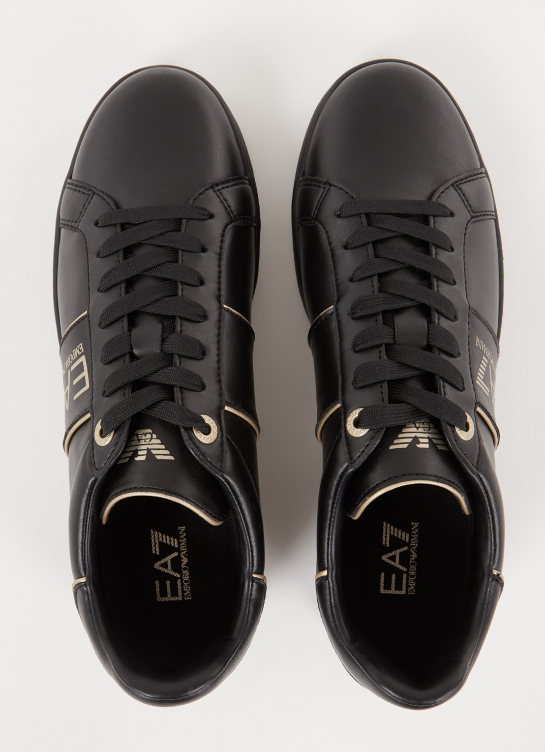 Armani Sneaker van leer met logo - detail 2 zwart