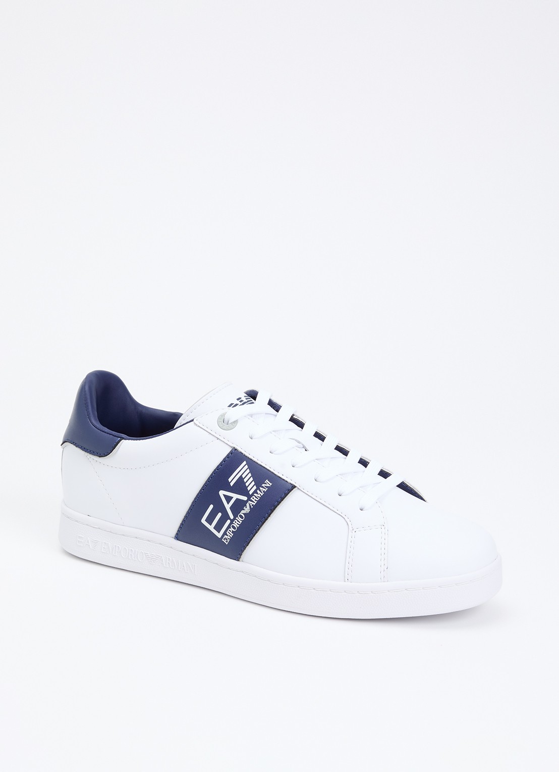 Armani Sneaker van leer met logo - voorkant 5 blauw