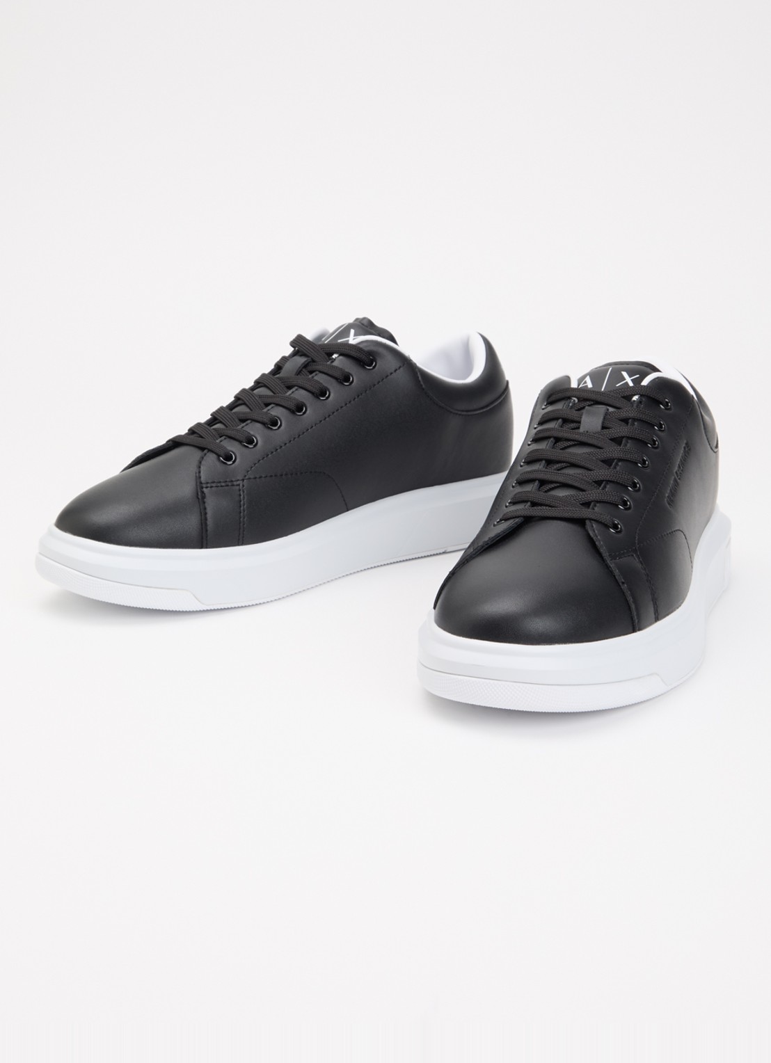 Armani Sneaker van leer met logo - detail 3 zwart