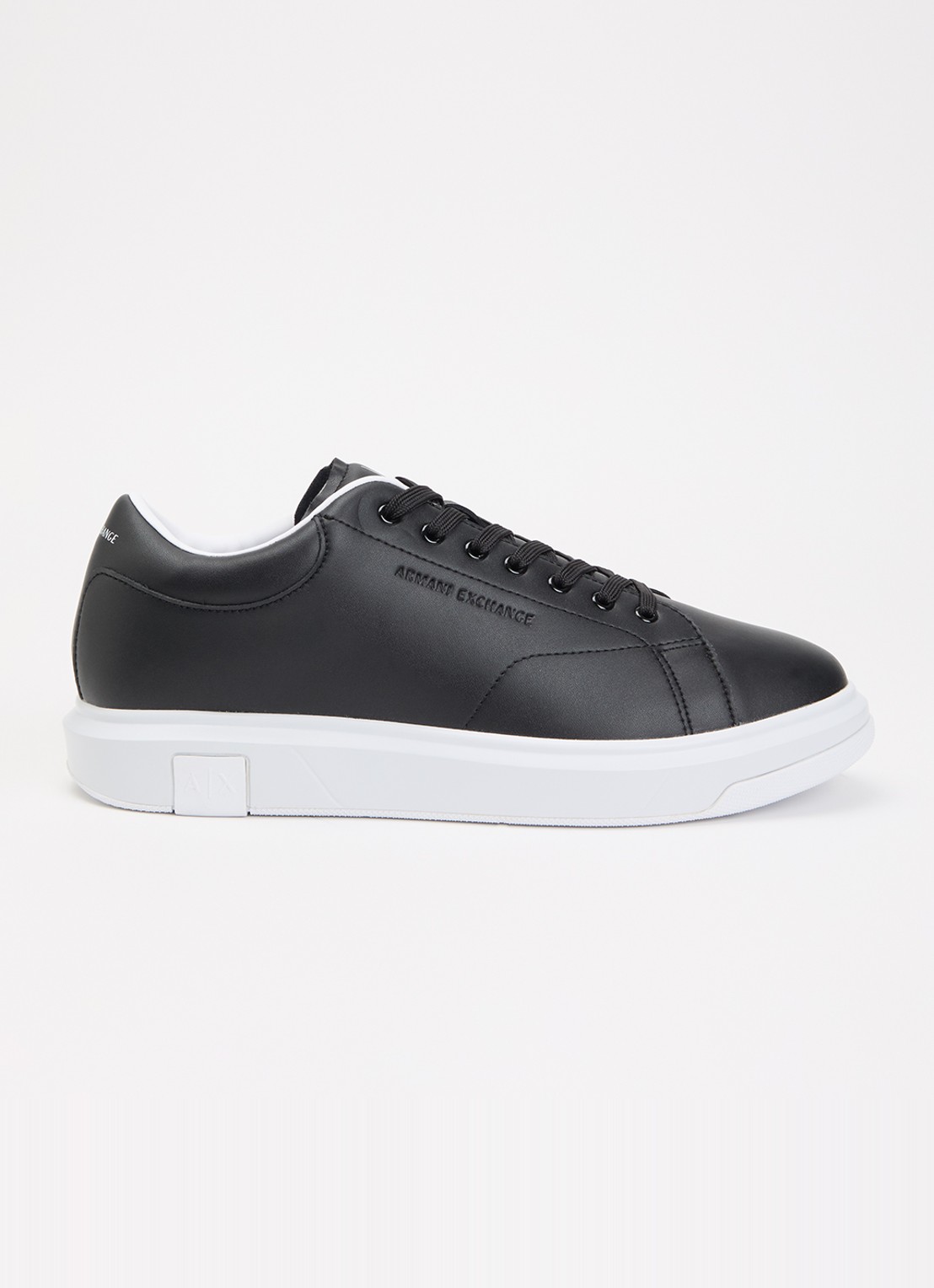 Armani Sneaker van leer met logo - voorkant zwart