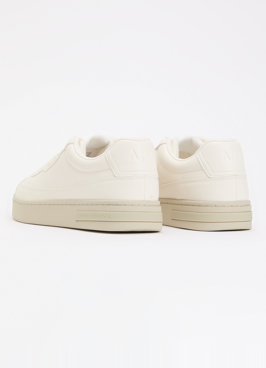 Armani Sneaker van leer met logo - achterkant creme