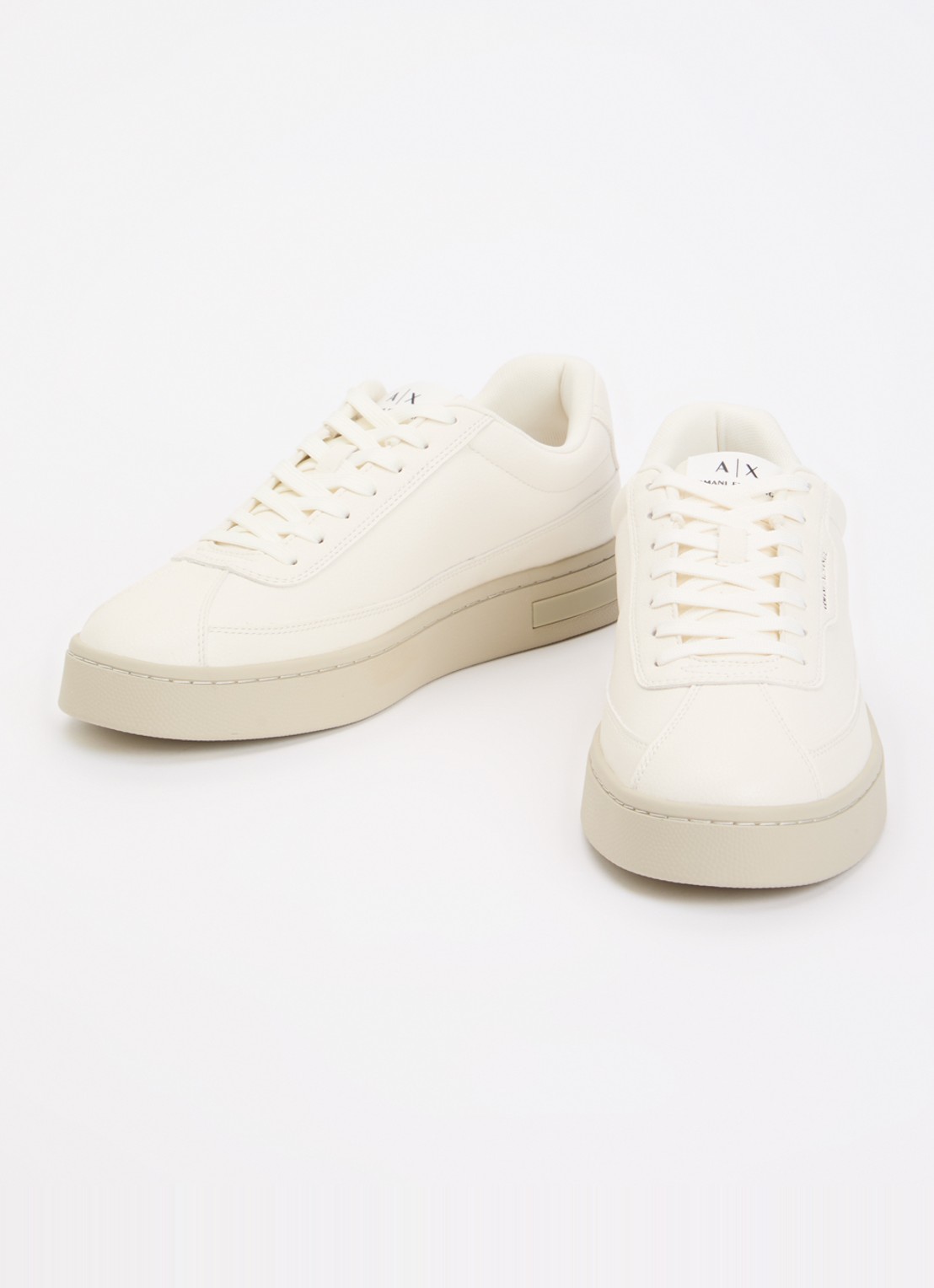 Armani Sneaker van leer met logo - detail 2 creme