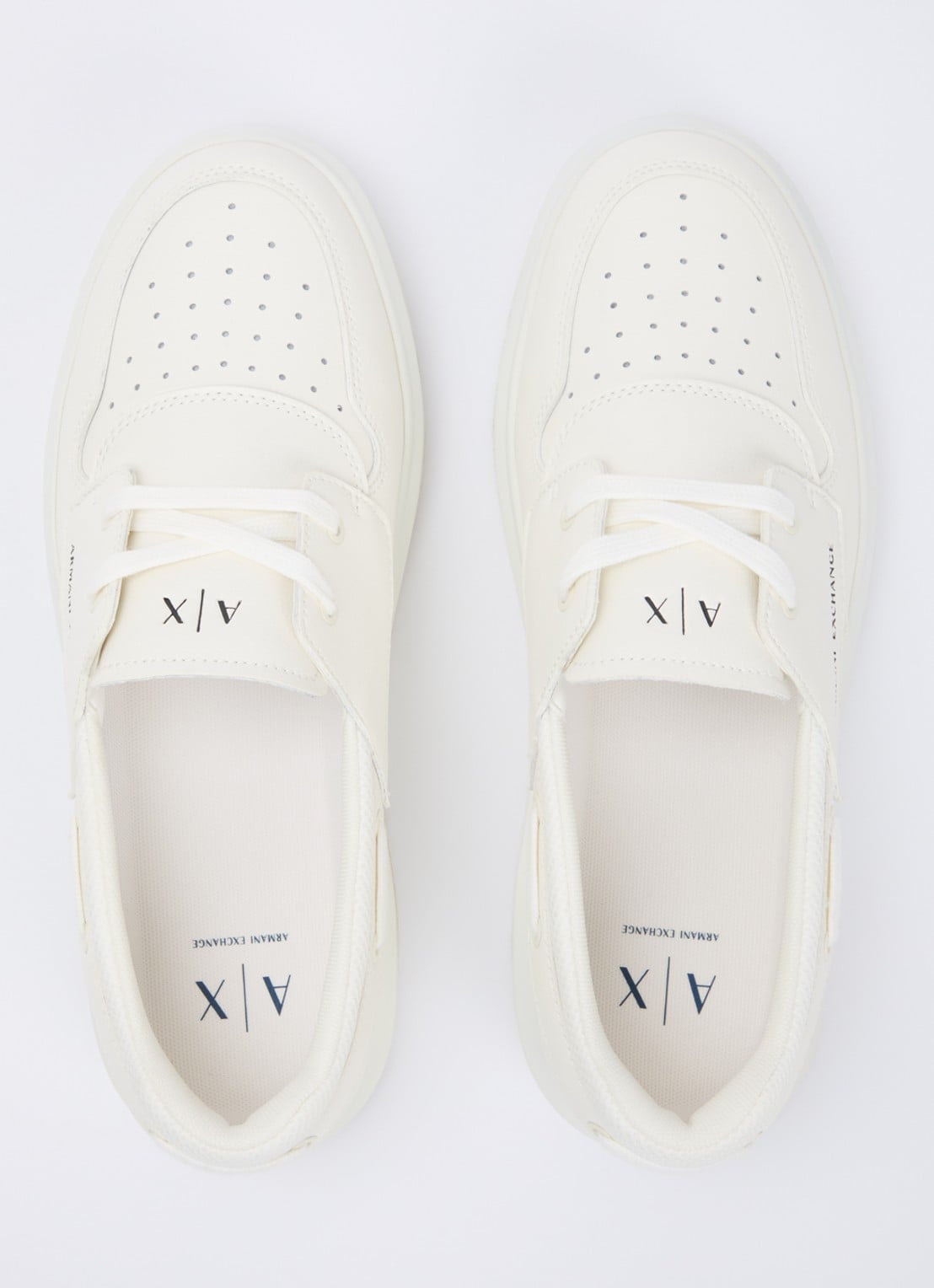 Armani Sneaker van leer met logo - detail 2 wit