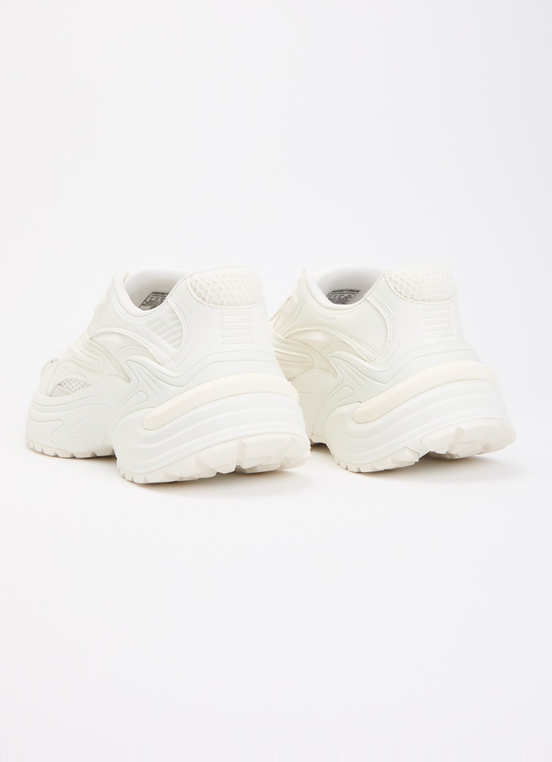 Armani Sneaker van leer met mesh details  - achterkant wit