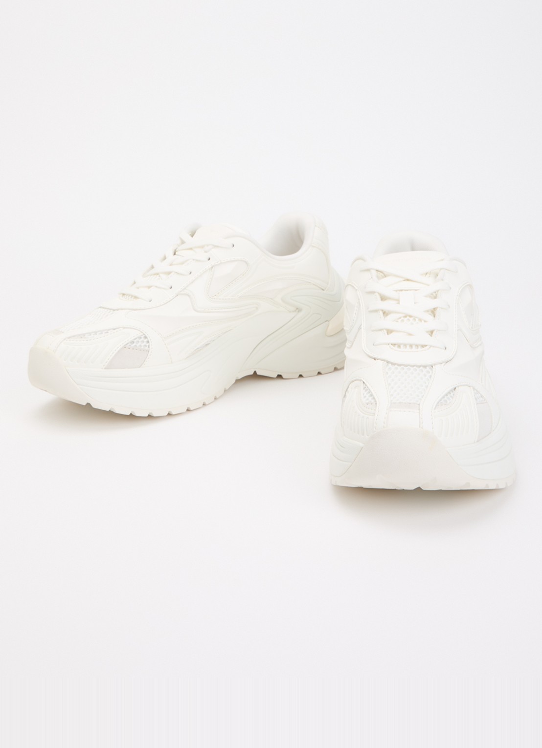 Armani Sneaker van leer met mesh details  - detail 3 wit