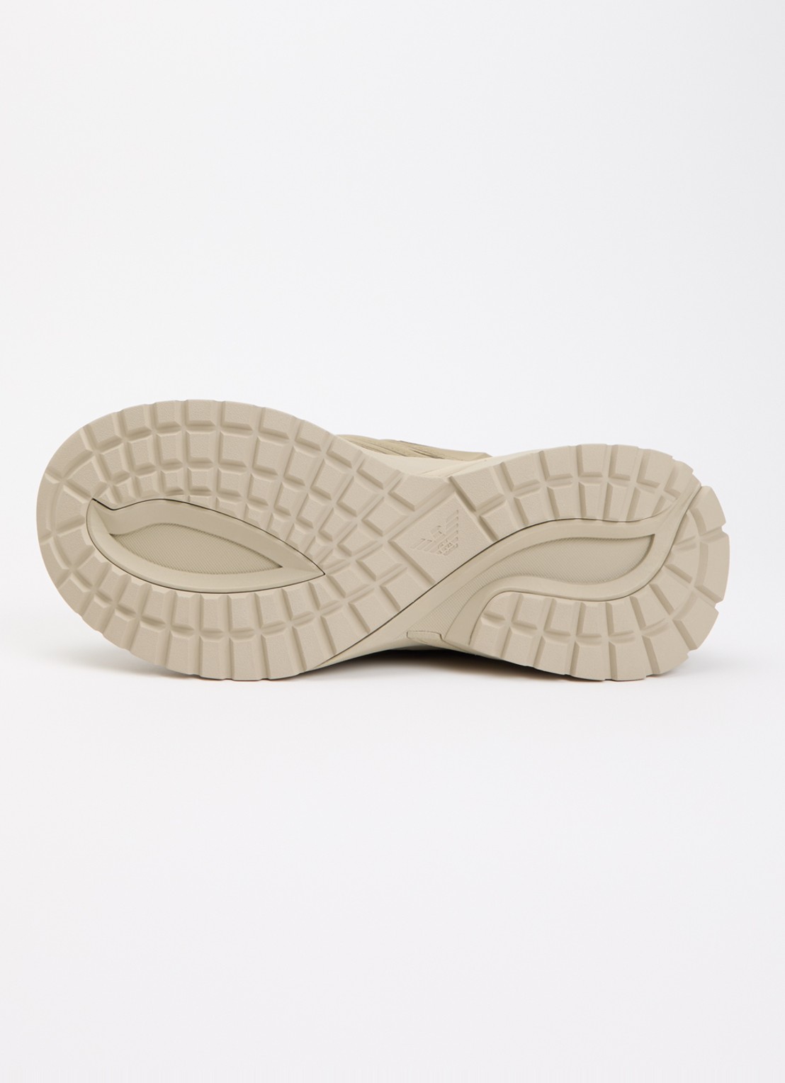 Armani Sneaker van leer met mesh details  - detail 3 olijfgroen