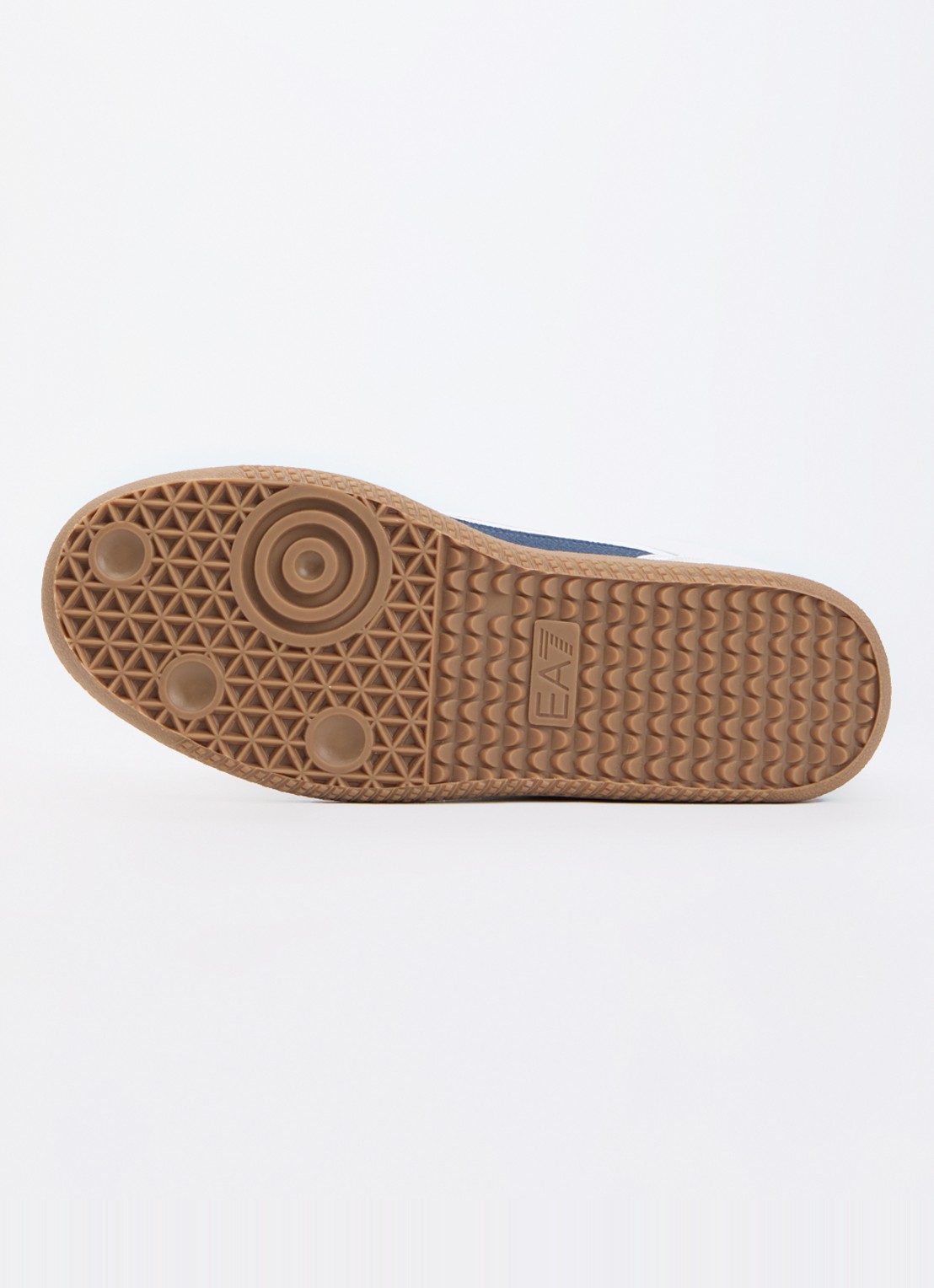 Armani Sneaker van leer met suède details en logo - detail 5 donkerblauw