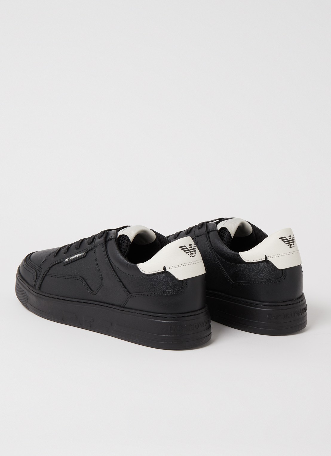 Armani Sneaker van leer   - detail 2 diepzwart