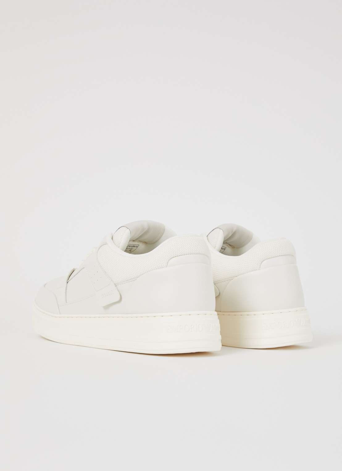 Armani Sneaker van leer - achterkant gebroken wit