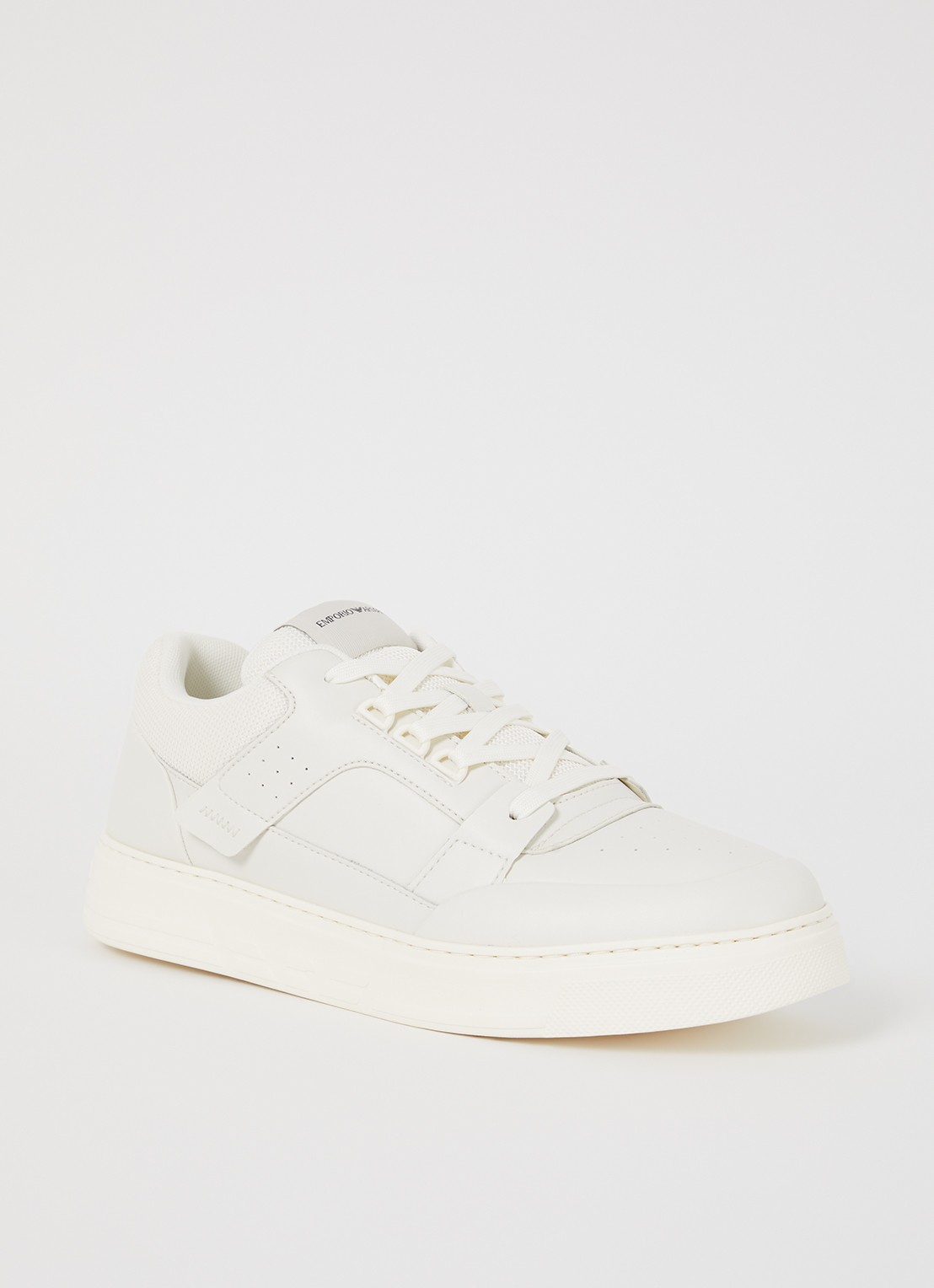 Armani Sneaker van leer - voorkant 2 gebroken wit