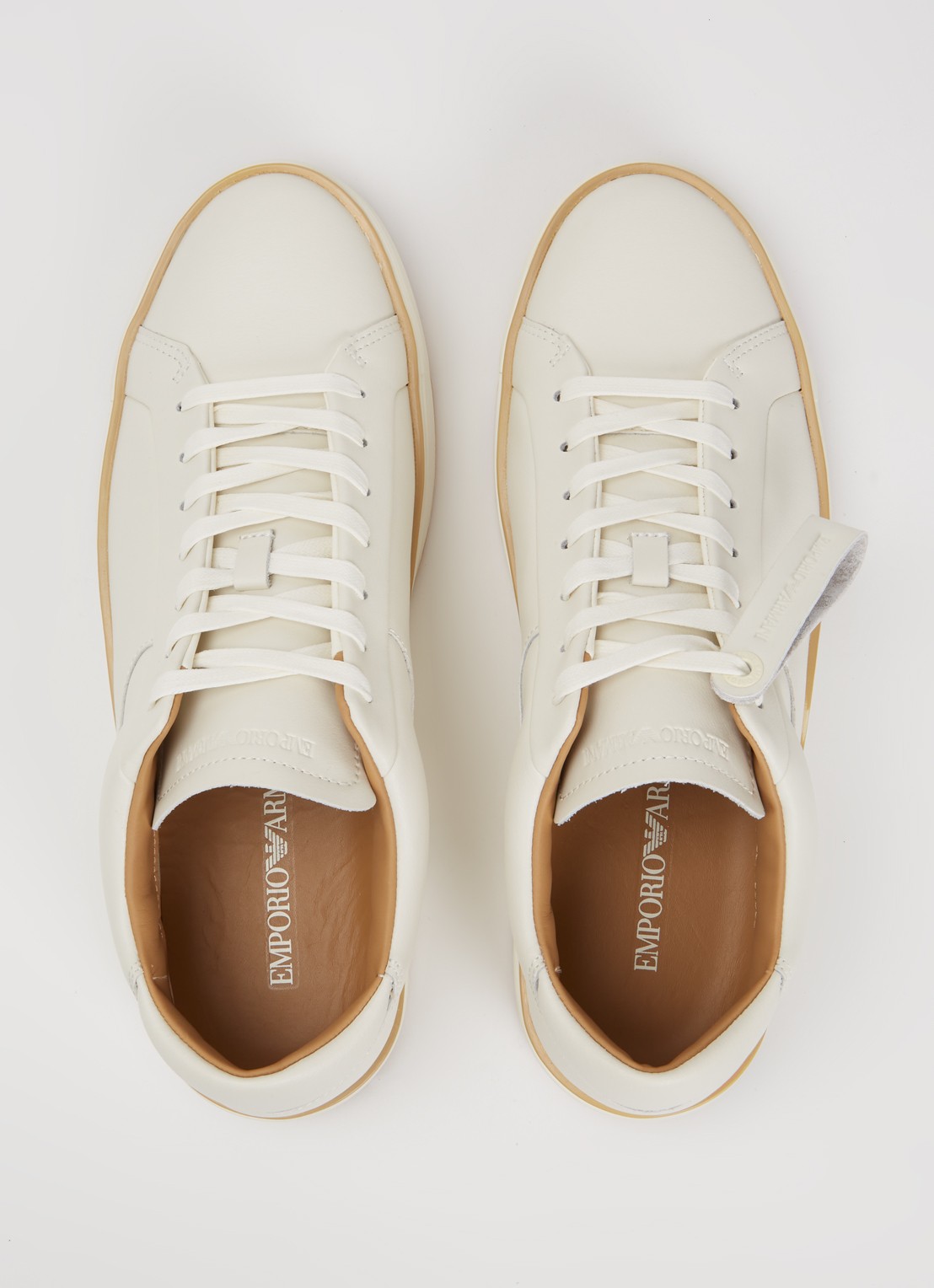 Armani Sneaker van leer - detail 4 gebroken wit