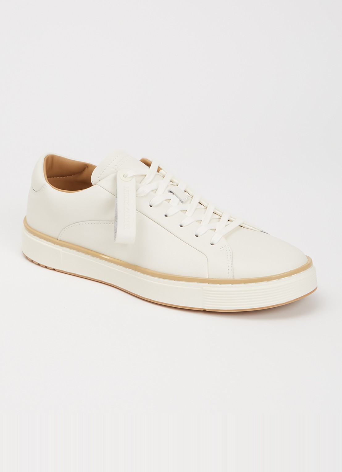 Armani Sneaker van leer - voorkant gebroken wit