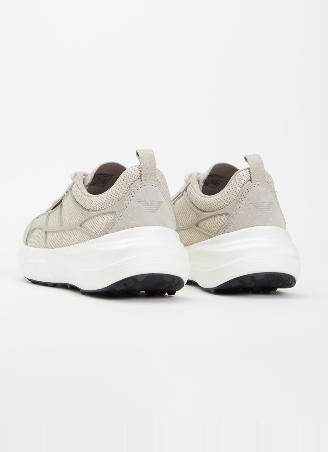 Armani Sneaker van mesh met details van suède - achterkant 5 beige