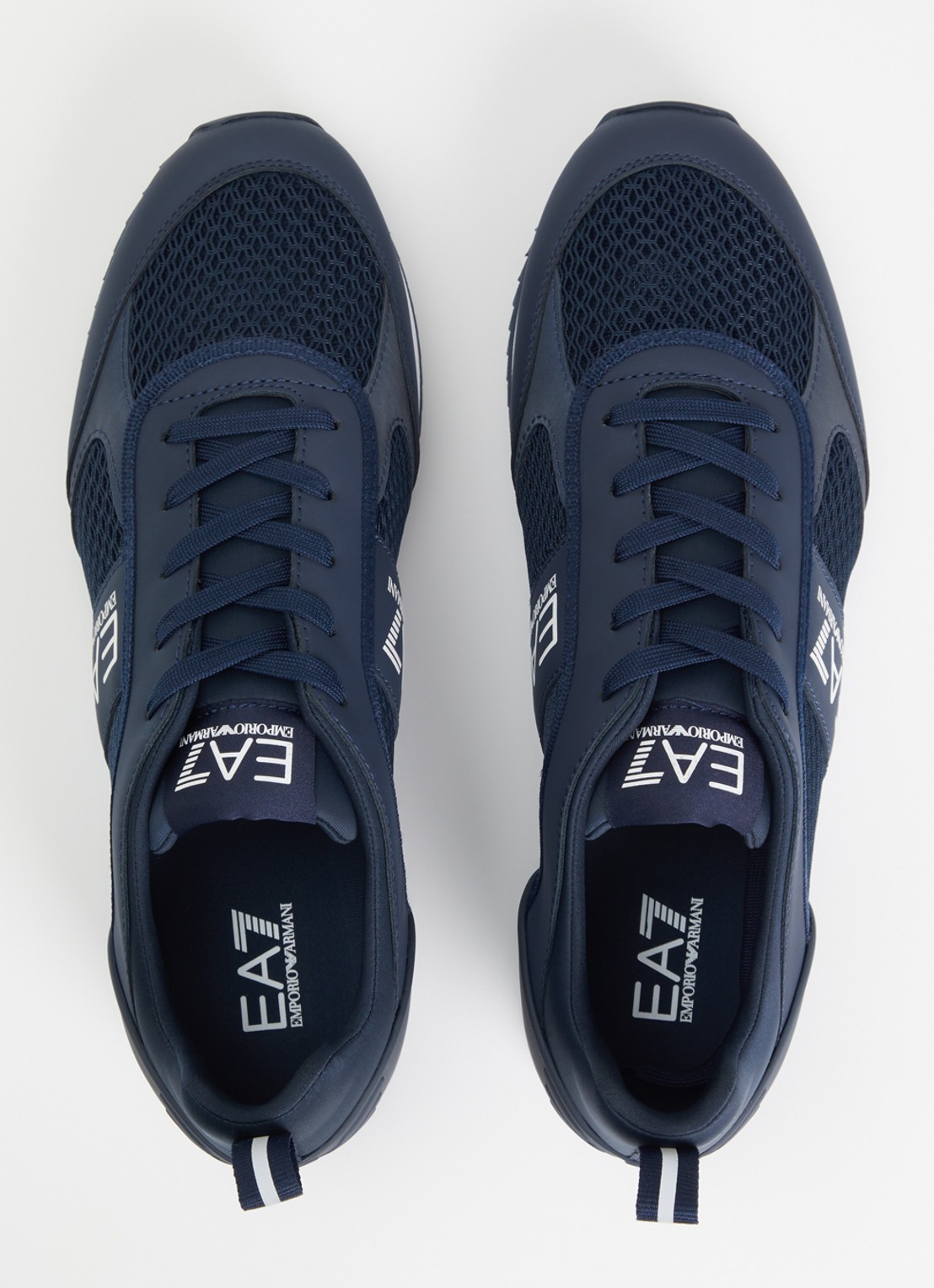 Armani Sneaker van mesh met logo - detail 3 navy-white-mb198
