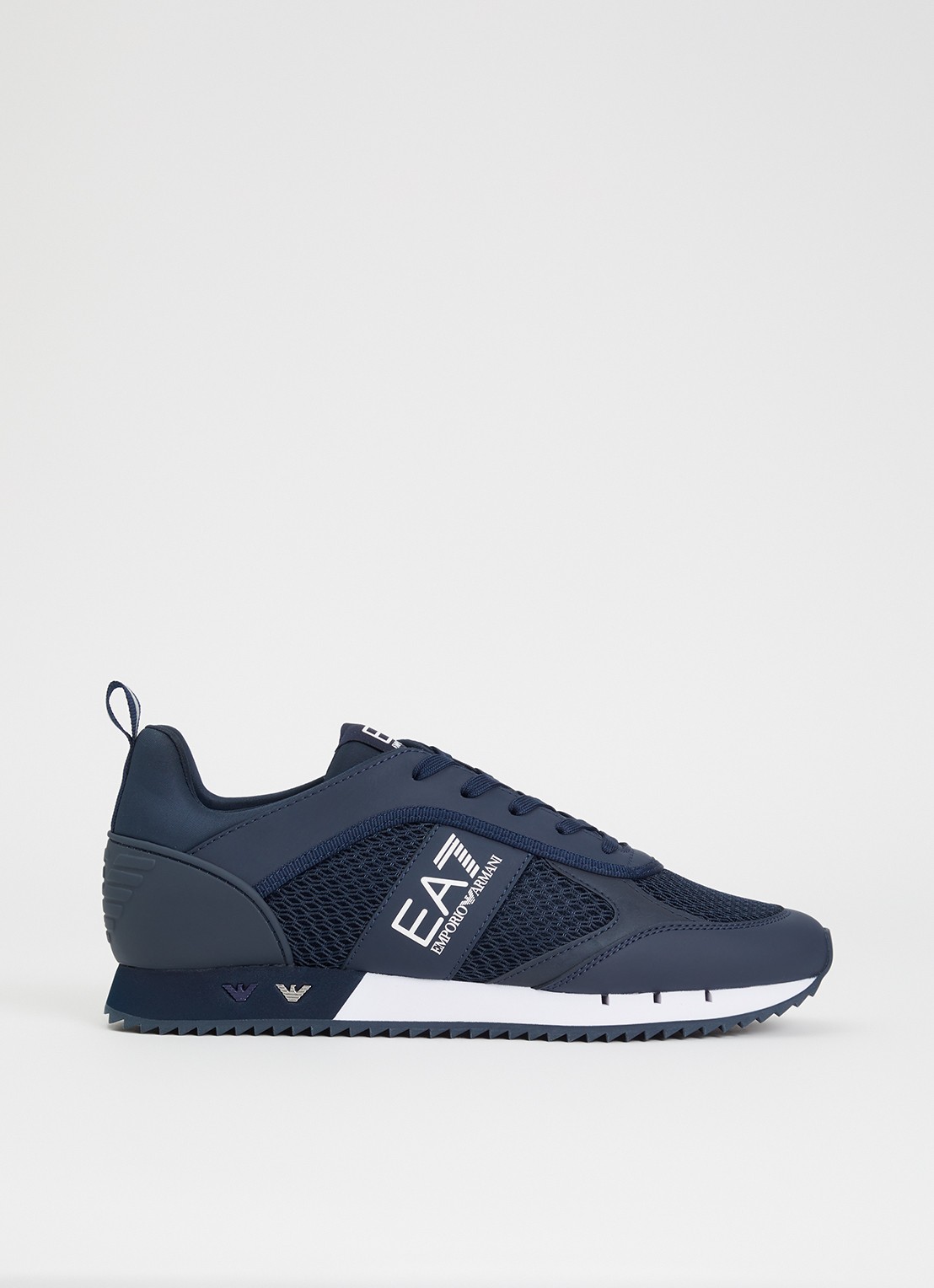 Armani Sneaker van mesh met logo - voorkant 5 navy-white-mb198