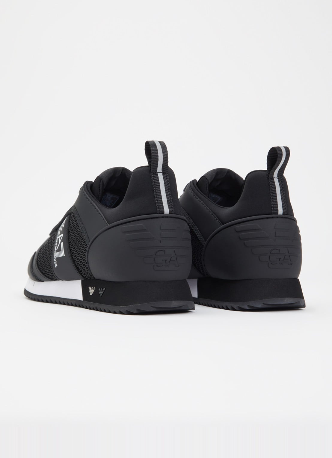 Armani Sneaker van mesh met logo - achterkant zwart