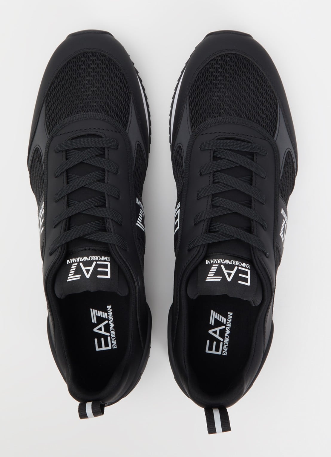 Armani Sneaker van mesh met logo - detail 4 zwart