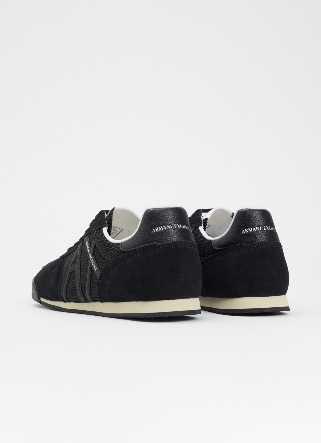 Armani Sneaker van mesh met logo - achterkant zwart
