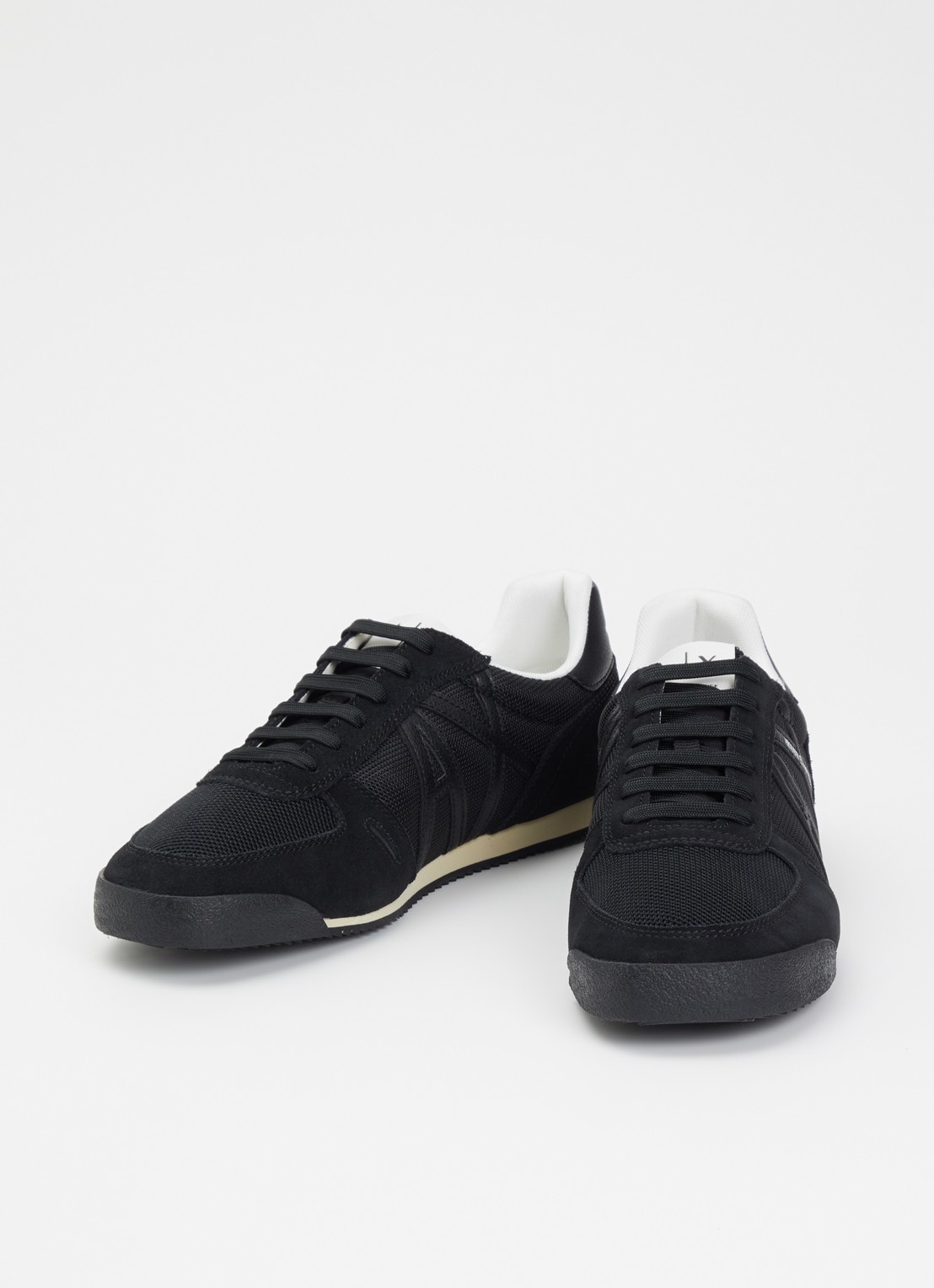 Armani Sneaker van mesh met logo - detail 2 zwart