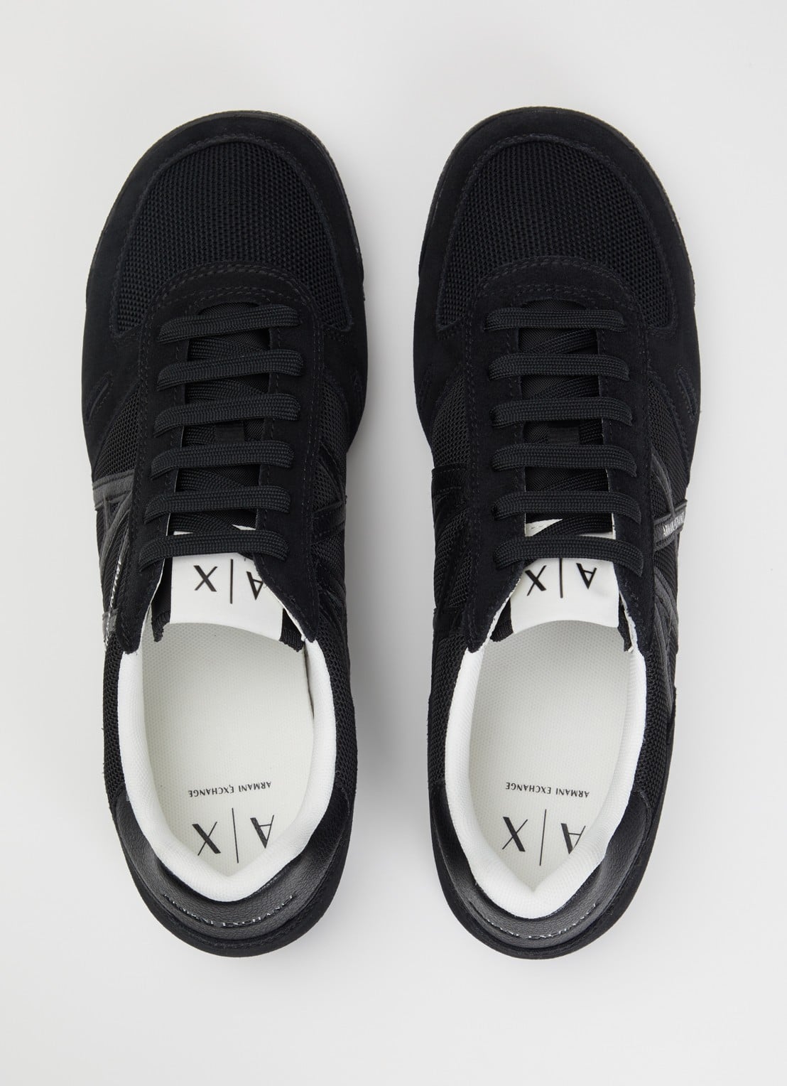 Armani Sneaker van mesh met logo - detail 3 zwart