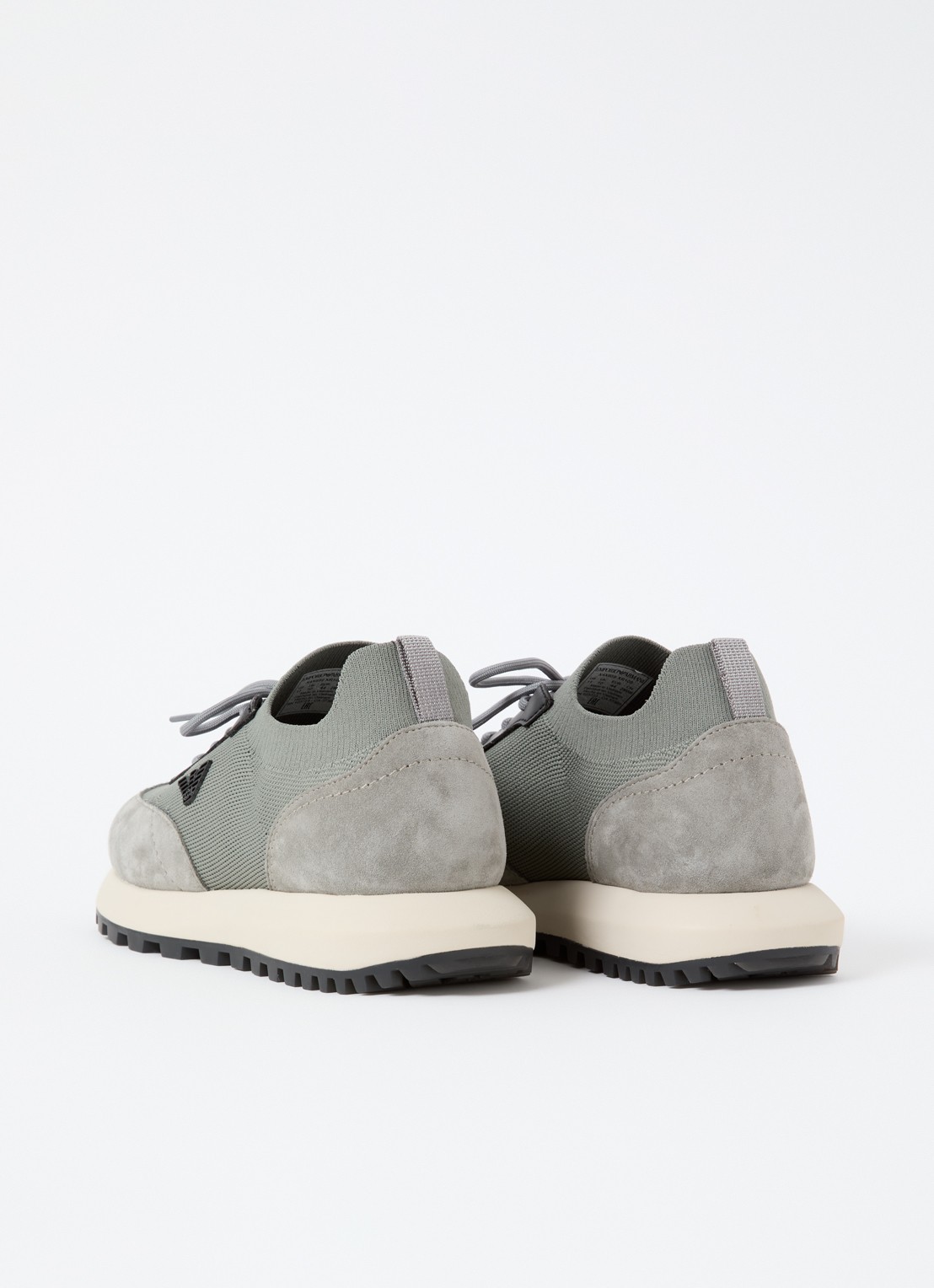 Armani Sneaker van mesh met suède details - achterkant 4 grijs