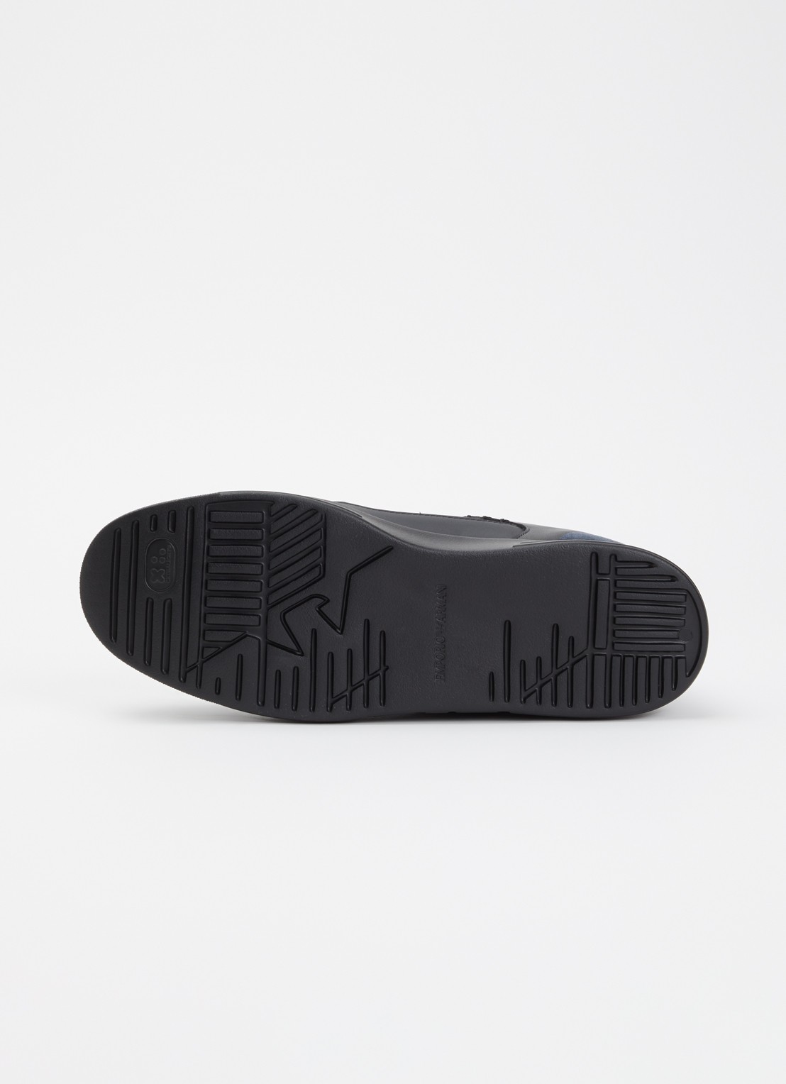 Armani Sneaker van mesh met suède details - detail 4 donkerblauw