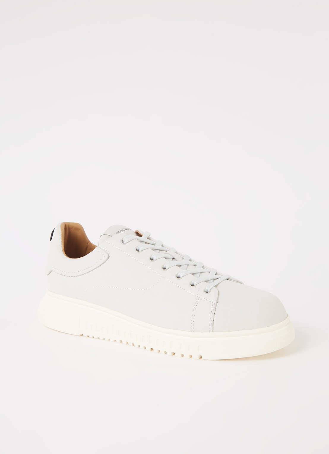 Armani Sneaker van nubuck - voorkant lichtgrijs