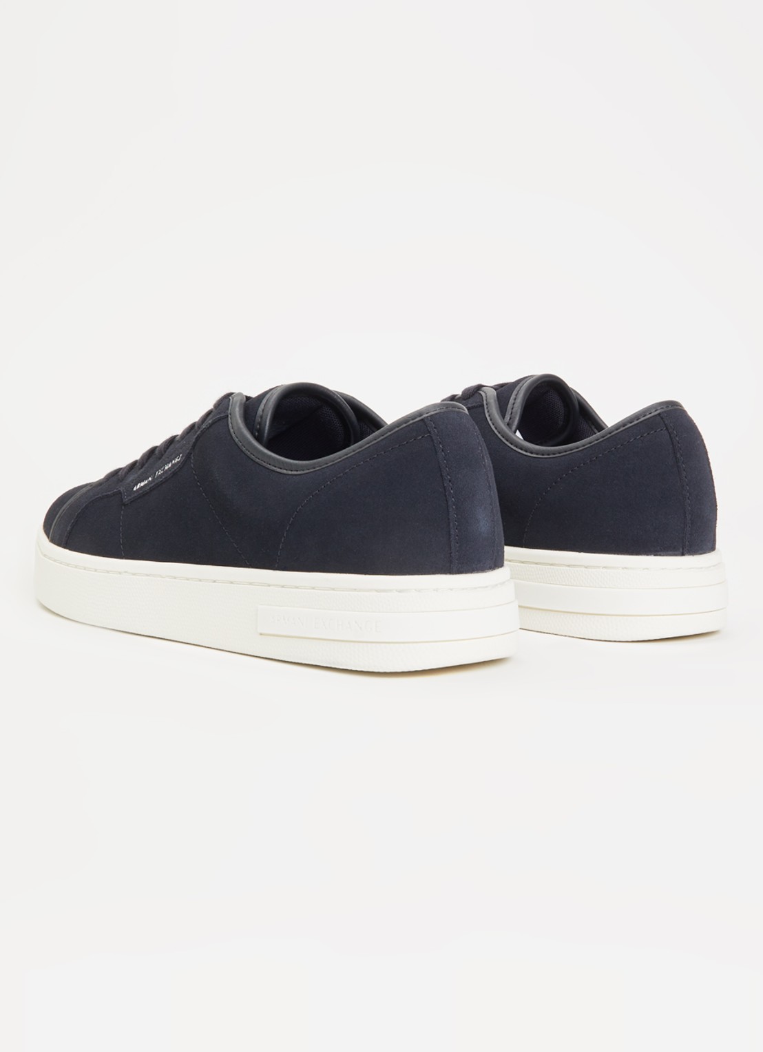 Armani Sneaker van suède met logo - achterkant 5 donkerblauw