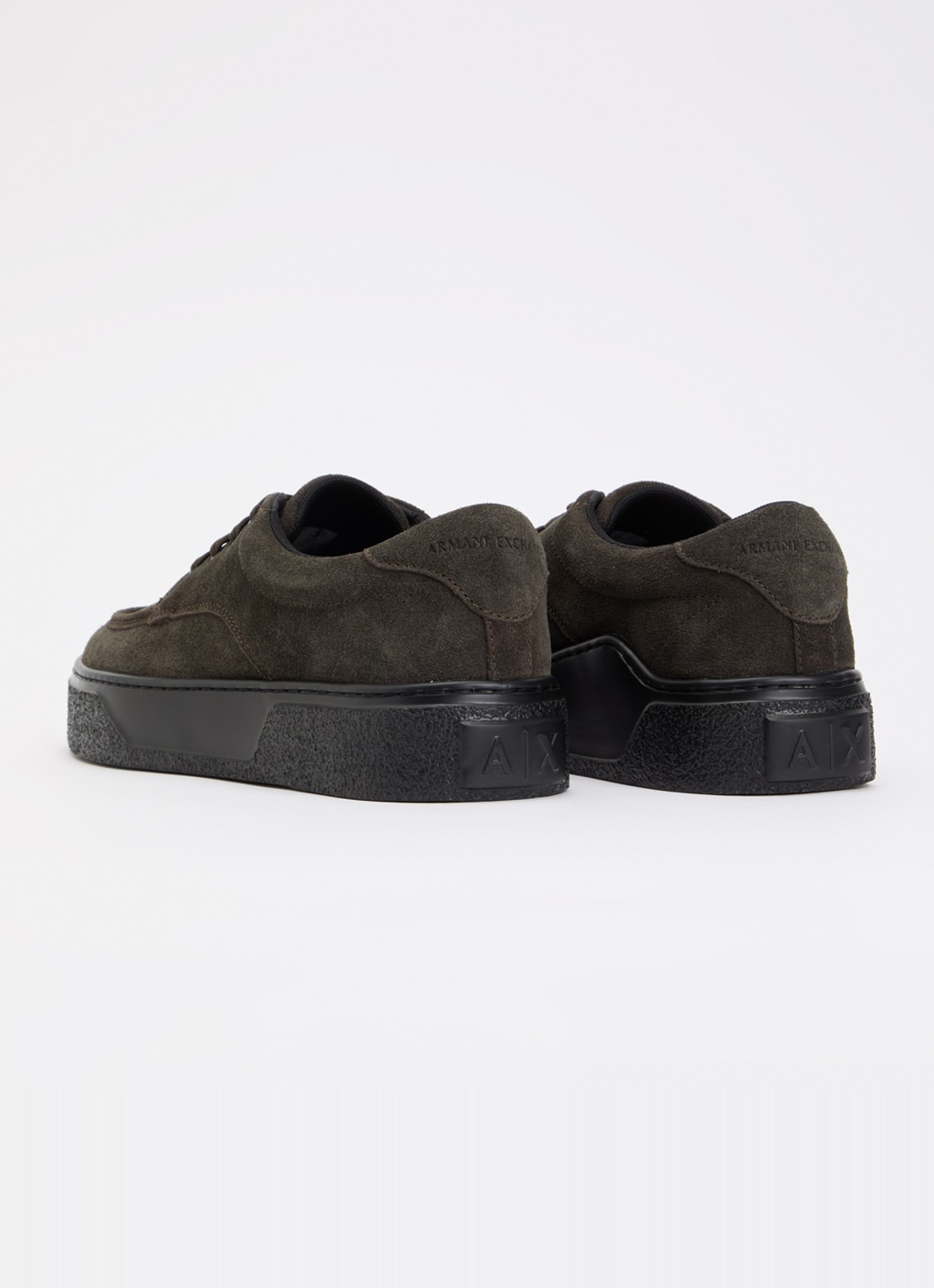 Armani Sneaker van suède  - achterkant 5 bronsgroen