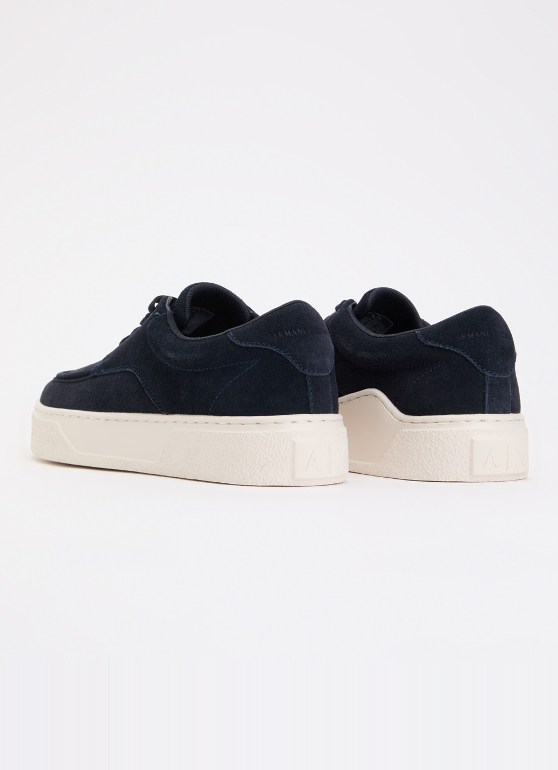 Armani Sneaker van suède  - achterkant 5 donkerblauw